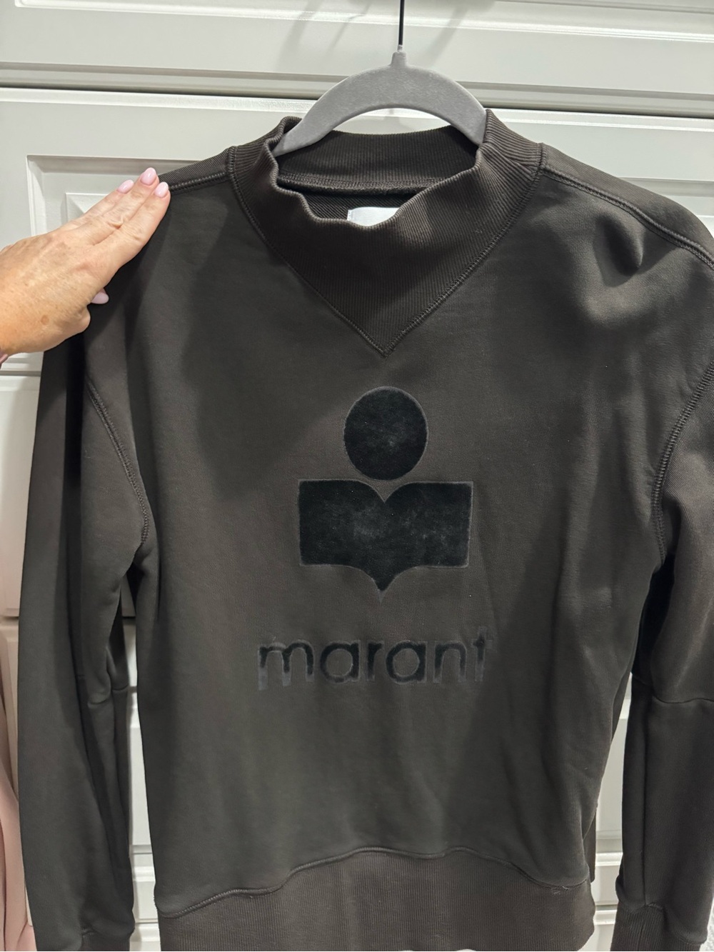 Isabel Marant Etoile Moby Faded Black Logo Sweatshirt - Picture 2 of 6